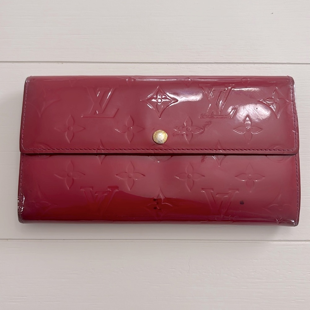 Louis Vuitton Monogram Vernis Porte Feuille Sarah Long Bifold Snap Wallet